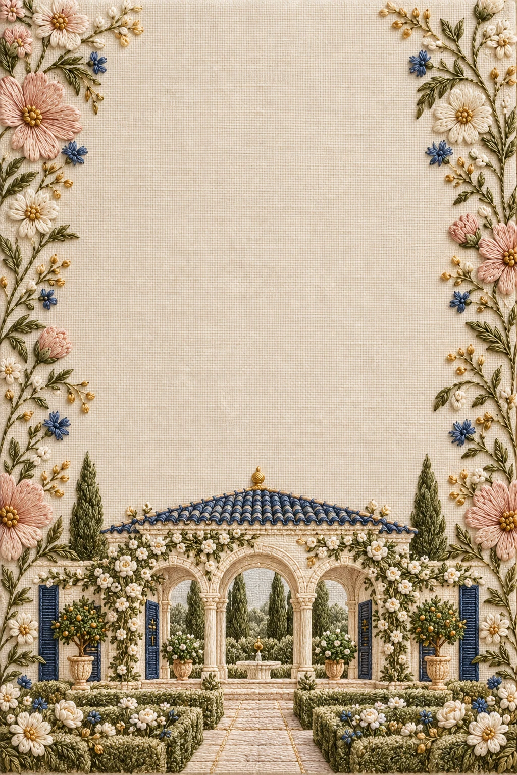 Interior de Lino bordado